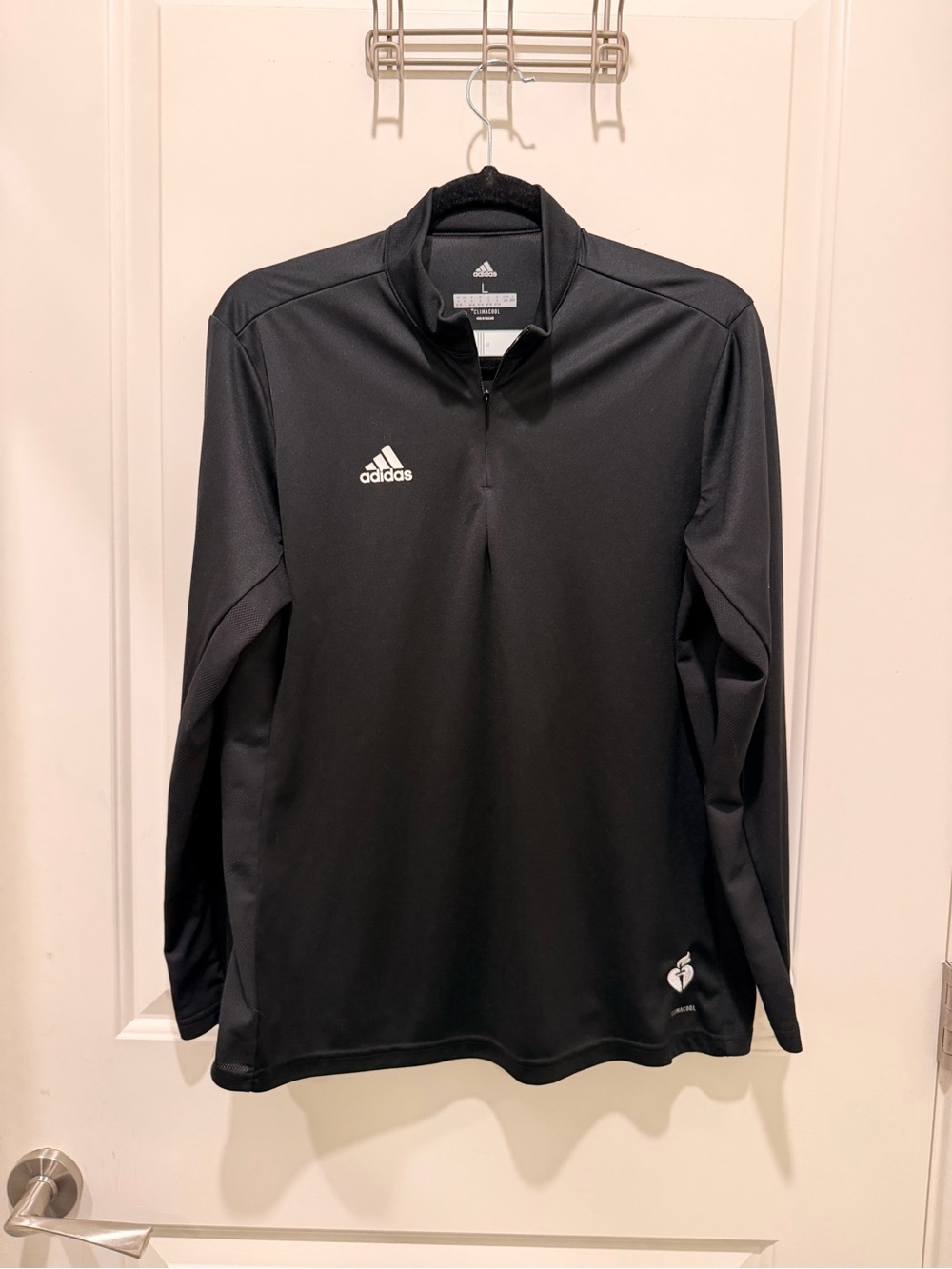 Adidas Climacool 1/4 Zip Pullover Size L Black Long Sleeve